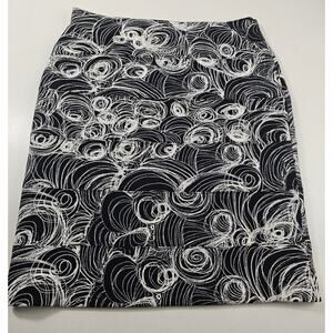 Alfani size medium lined stretch geometric skirt short white black whimisgoth